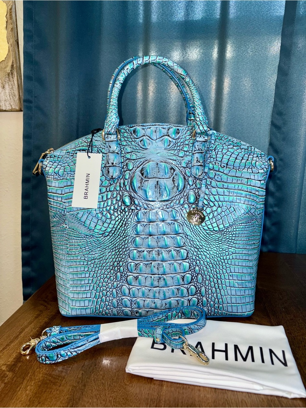 Brahmin NWT Lrg Duxbury - Multi Esplanade Solid - 3 Full Eyes - Metallic - Picture 12 of 16
